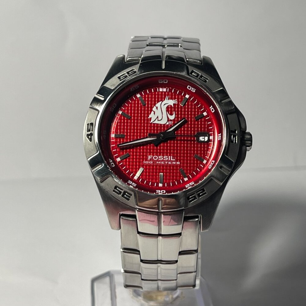 Washington State Cougars NCAA Stainless-Steel Watch by Fossil NEW (RARE)